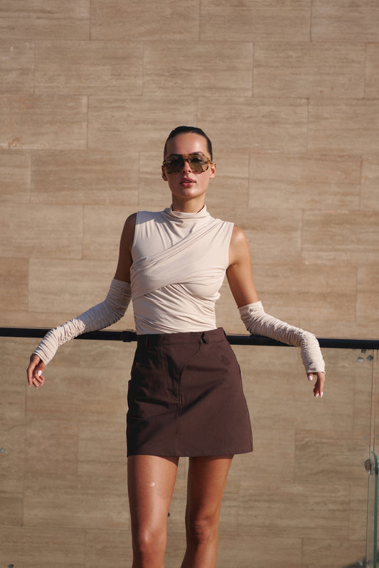 Top with Detachable Sleeves “Sculpt”