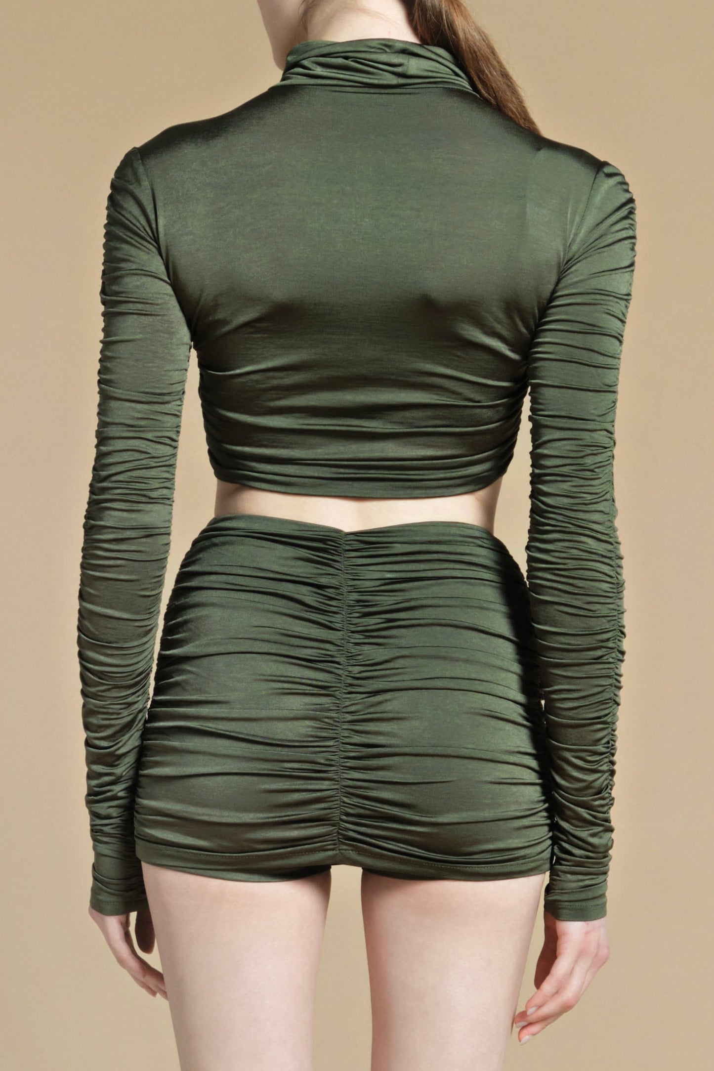 Draped crop top with the throat “Paris”