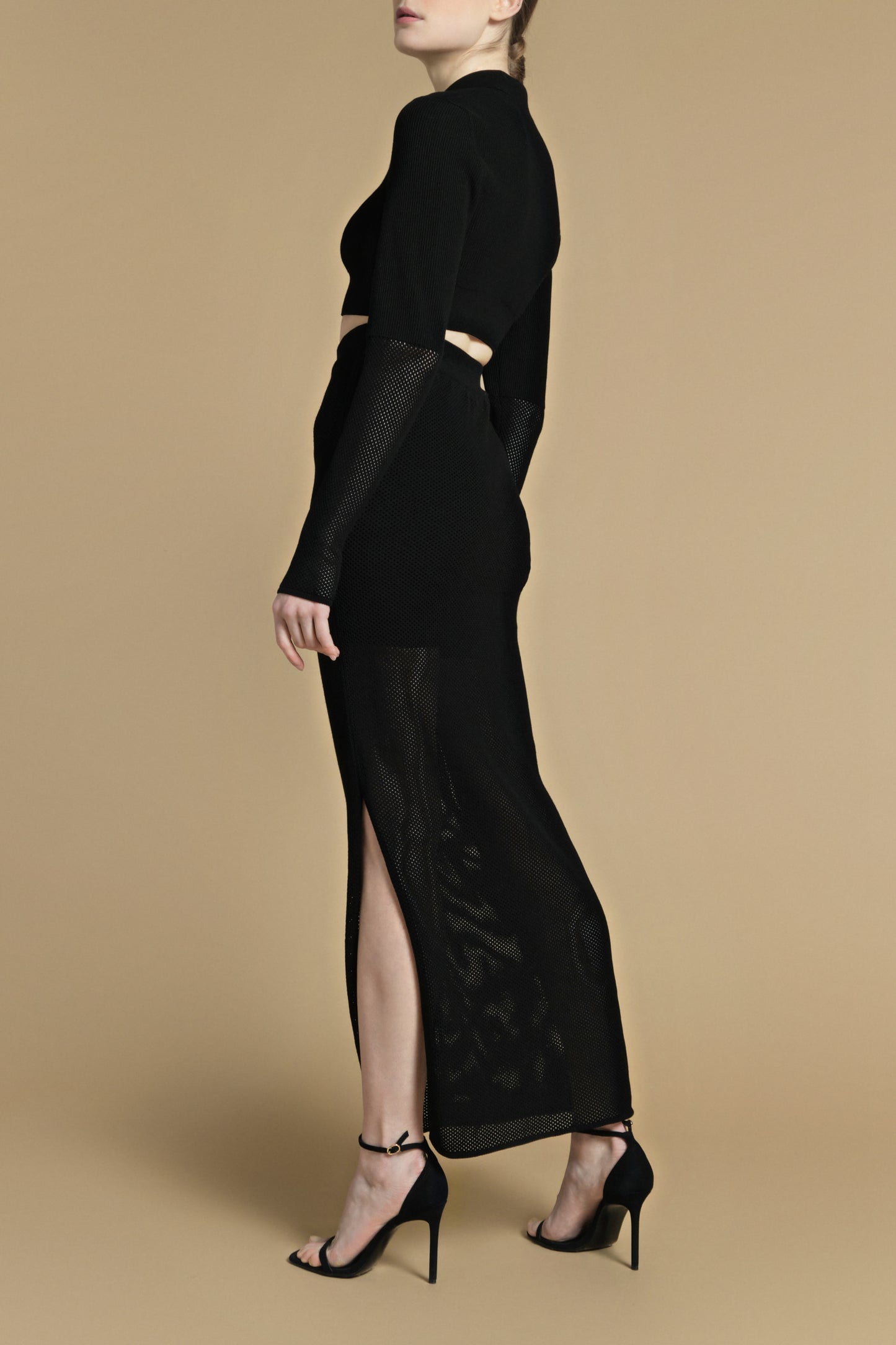 Knitted mesh skirt with fitted shorts “Porsha”